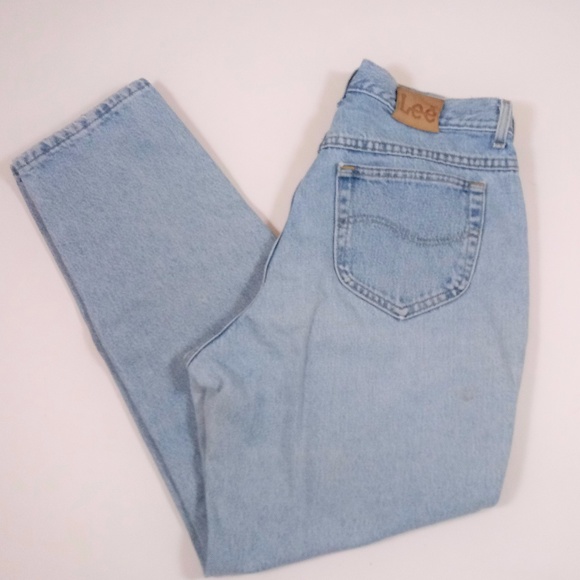 Lee Denim - Vtg 90s Lee Hight Rise Mom Jeans Light Wash 31x29